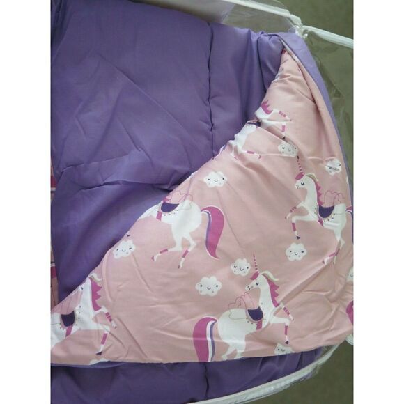 Lilly Love Purple to Pink Ombre Reversible Unicorn TWIN Comforter Set - Picture 4 of 11